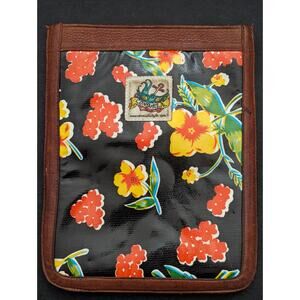 Consuela Tablet Sleeve iPad Case Cover Black Floral Print Yellow Interior